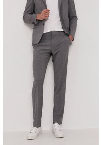 Tommy Hilfiger Tailored Spodnie męskie kolor szary dopasowane. Kolor: szary #1