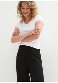 bonprix - Spodnie culotte w długości do łydki, ze zrównoważonej wiskozy. Kolor: czarny. Materiał: wiskoza. Styl: elegancki #2