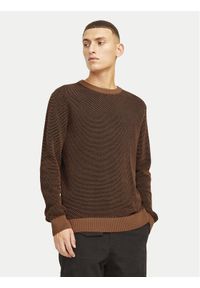 Jack & Jones - Jack&Jones Sweter Globe 12258139 Brązowy Regular Fit. Kolor: brązowy. Materiał: bawełna