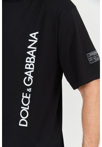 Dolce and Gabbana - DOLCE & GABBANA Czarny męski bawełniany t-shirt, Rozmiar 52. Kolor: czarny. Materiał: bawełna #5