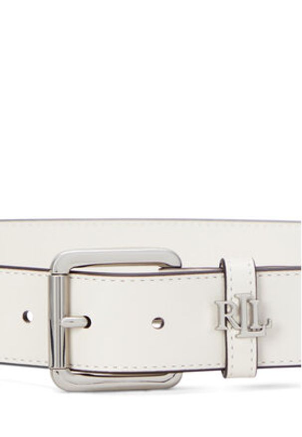 Lauren Ralph Lauren - LAUREN RALPH LAUREN Pasek Damski 412968765005 Biały. Kolor: biały. Materiał: skóra