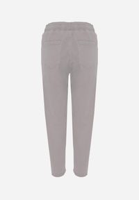 Renee - Szare Jeansy z Bawełny Mom Fit HIgh Waist z Wiązaniem w Pasie Origonia. Okazja: na co dzień. Stan: podwyższony. Kolor: szary. Styl: vintage, casual #3