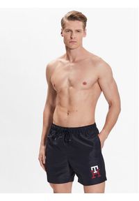 TOMMY HILFIGER - Tommy Hilfiger Szorty kąpielowe UM0UM02732 Granatowy Slim Fit. Kolor: niebieski. Materiał: syntetyk #3