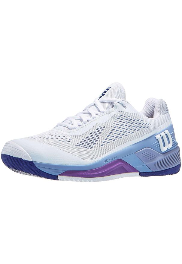 Buty tenisowe damskie Wilson Rush Pro 4.0. Kolor: niebieski, biały, fioletowy, wielokolorowy. Sport: tenis