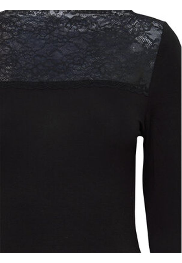 ICHI Bluzka 20120401 Czarny Slim Fit. Kolor: czarny. Materiał: wiskoza