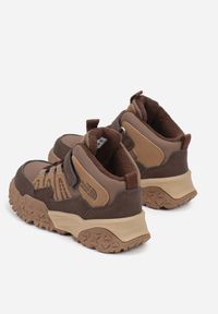 Born2be - Brązowe Ocieplone Botki Sportowe Stylizowane na Sneakersy Mevinadea. Okazja: na co dzień. Kolor: brązowy. Materiał: jeans, materiał. Styl: sportowy #2