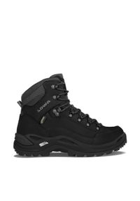 Buty trekkingowe damskie Lowa Renegade GTX Mid. Wysokość cholewki: za kostkę. Kolor: czarny. Materiał: materiał, skóra. Szerokość cholewki: normalna