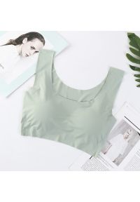 Intica - Biustonosz bezszwowy push-up z usztywnieniem Haruko. Kolor: zielony. Materiał: materiał. Rodzaj stanika: push-up