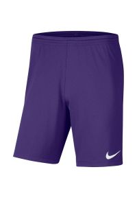 Nike - Spodenki Z Dzianiny Dla Dzieci Park III. Kolor: fioletowy. Materiał: dzianina. Styl: sportowy. Sport: turystyka piesza #1