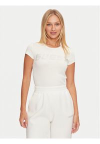 Guess T-Shirt V4BI16 KCIV1 Écru Regular Fit. Kolor: kremowy. Materiał: bawełna #1