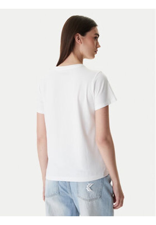 Guess Jeans T-Shirt W4YI10 J1314 Biały Regular Fit. Kolor: biały. Materiał: bawełna