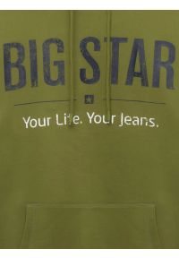Big-Star - Bluza męska z kapturem z logo BIG STAR zielona Ashlyno 301. Typ kołnierza: kaptur. Kolor: zielony. Materiał: dzianina. Wzór: napisy. Styl: sportowy #2