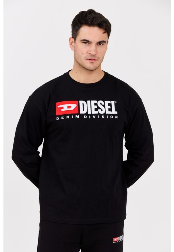 Diesel - DIESEL Czarny longsleeve męski T-BOXT-LS-DIV. Kolor: czarny. Materiał: elastan, bawełna. Długość rękawa: długi rękaw. Długość: długie. Styl: klasyczny