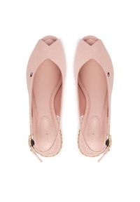 TOMMY HILFIGER - Tommy Hilfiger Espadryle Mid Wedge Espad Slingback Speck FW0FW09472 Różowy. Kolor: różowy. Materiał: materiał #4