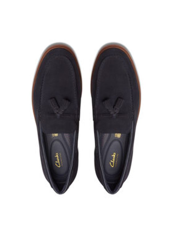 Clarks Mokasyny Torford Tassel 26180334 Granatowy. Kolor: niebieski. Materiał: zamsz, skóra