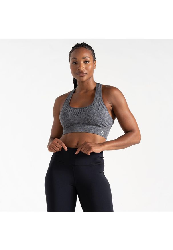 DARE 2B - Stanik sportowy damski Don't Sweat It. Kolor: szary, brązowy, wielokolorowy. Materiał: elastan, poliamid. Sport: fitness