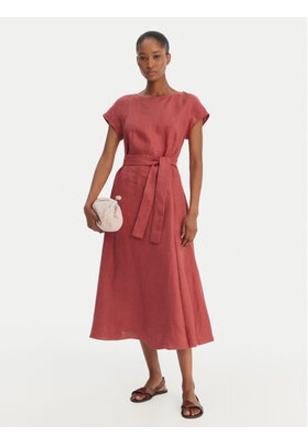 Weekend Max Mara Sukienka letnia Esordio 2615221052 Czerwony Regular Fit. Kolor: czerwony. Materiał: len. Sezon: lato