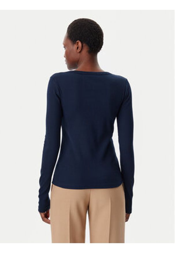 TOMMY HILFIGER - Tommy Hilfiger Bluzka Henley WW0WW43905 Granatowy Slim Fit. Typ kołnierza: typu henley. Kolor: niebieski. Materiał: bawełna