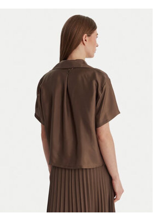 Marella Koszula Segnale 2613111045 Brązowy Relaxed Fit. Kolor: brązowy. Materiał: jedwab