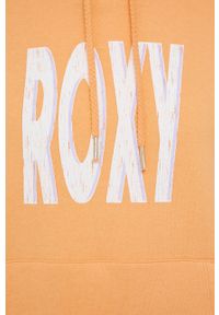Roxy bluza damska kolor pomarańczowy z kapturem z nadrukiem. Typ kołnierza: kaptur. Kolor: pomarańczowy. Długość rękawa: długi rękaw. Długość: długie. Wzór: nadruk #2