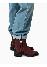 MEXX Botki CEO-MX/032C-WI23 Bordowy. Kolor: czerwony. Materiał: nubuk, skóra #4