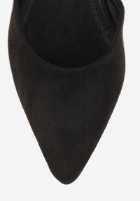 Renee - Czarne Czółenka Vices na Geometrycznym Słupku ze Skórzaną Wkładką Polori. Okazja: na co dzień. Zapięcie: sprzączka. Kolor: czarny. Materiał: skóra. Wzór: geometria. Sezon: lato. Obcas: na słupku. Styl: casual, elegancki #3