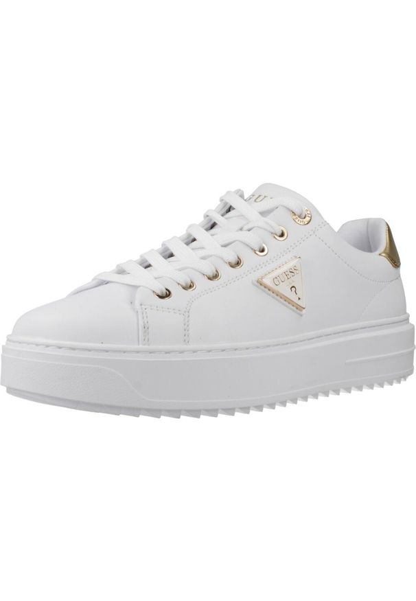 Guess - Kapcie GUESS FLJD12 LEA12 Biały. Kolor: biały. Materiał: syntetyk, tkanina, skóra. Styl: sportowy