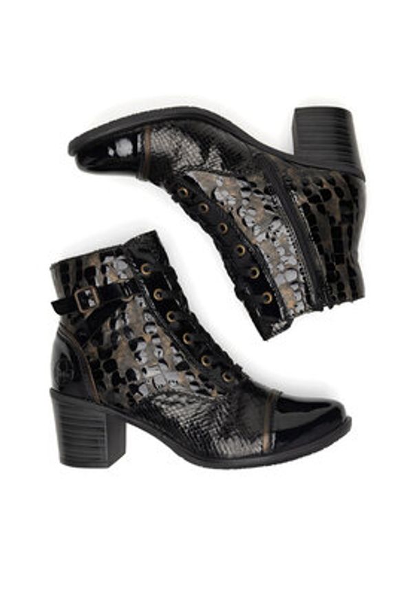 Rieker Trzewiki Y2032-00 Czarny. Kolor: czarny. Materiał: skóra