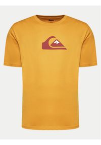 Quiksilver T-Shirt Comp Logo EQYZT07658 Brązowy Regular Fit. Kolor: brązowy. Materiał: bawełna