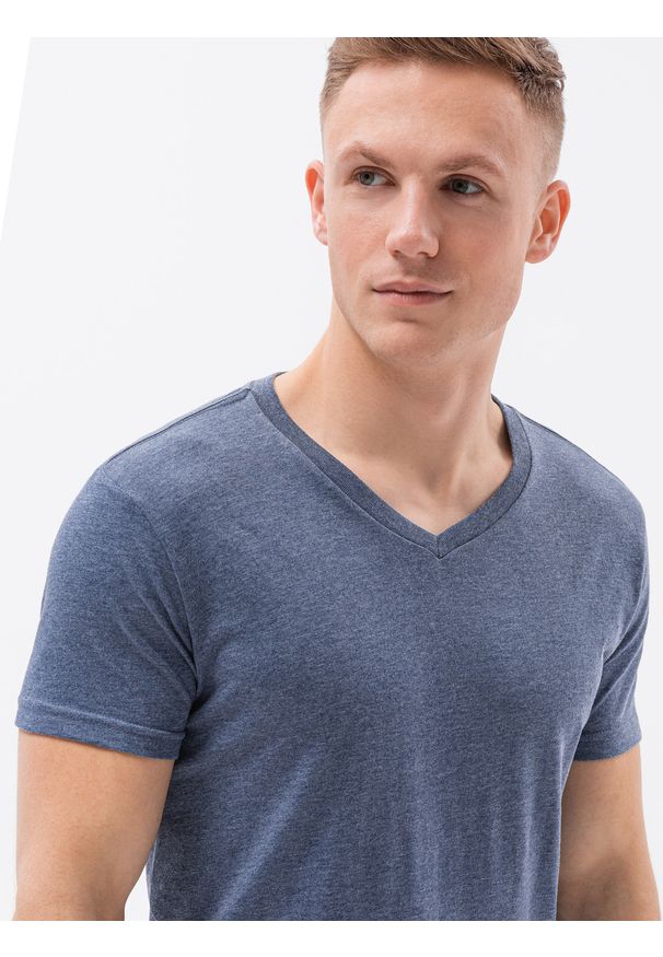 Niebieski t-shirt Ombre Clothing melanż