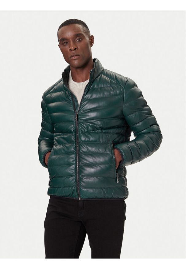 Milestone Kurtka skórzana MSHendrik 531040 60710 Zielony Regular Fit. Kolor: zielony. Materiał: skóra