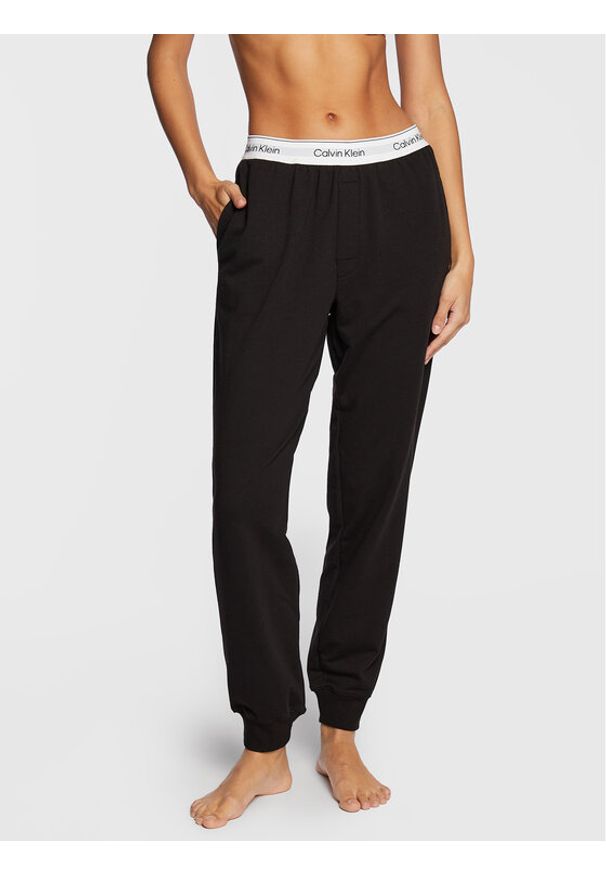 Calvin Klein Underwear Spodnie piżamowe 000QS6872E Czarny Relaxed Fit. Kolor: czarny. Materiał: syntetyk