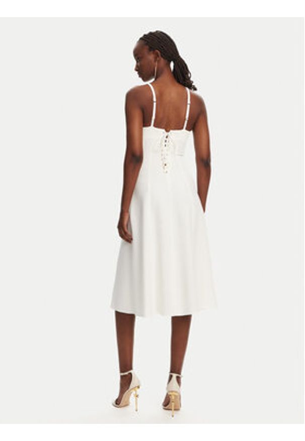 Elisabetta Franchi Sukienka koktajlowa AB74852E2 360 Biały Regular Fit. Kolor: biały. Materiał: syntetyk. Styl: wizytowy