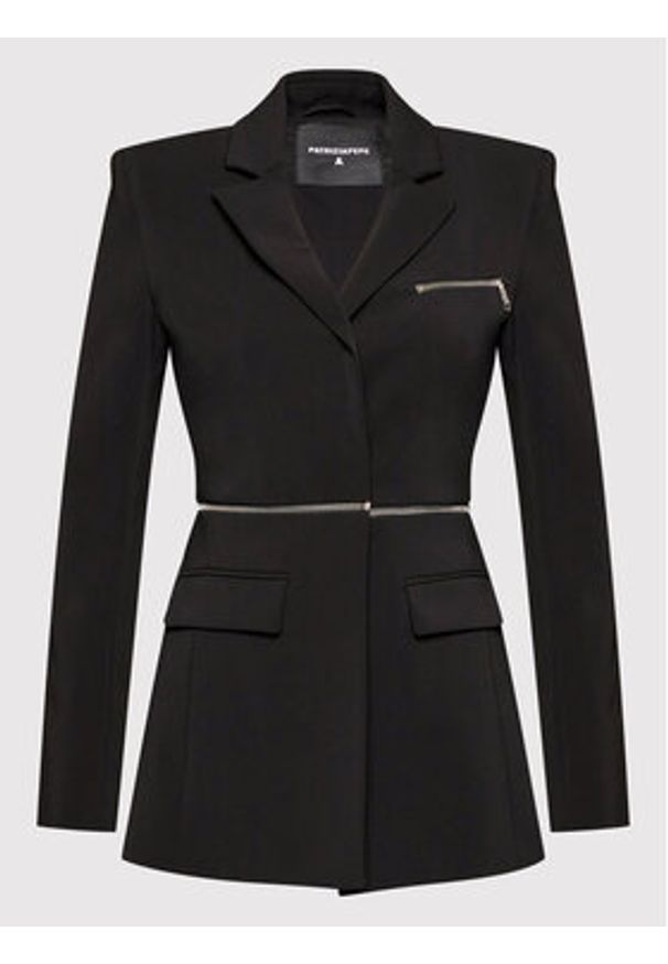 Patrizia Pepe Marynarka 8S0406/A6F5-K103 Czarny Regular Fit. Kolor: czarny. Materiał: syntetyk