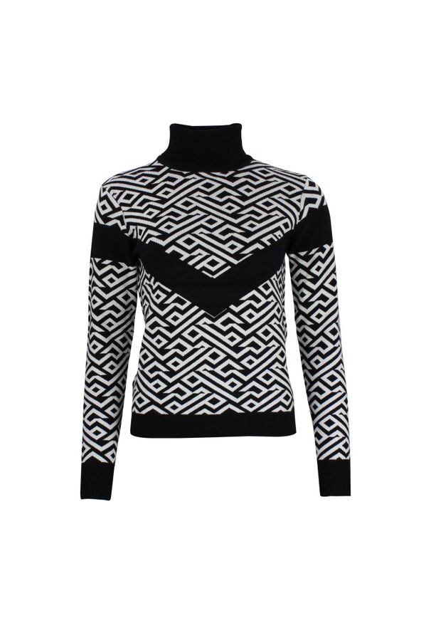 PEAK MOUNTAIN - Damski sweter z golfem Peak Mountain Adiamant. Typ kołnierza: golf. Kolor: czarny. Sezon: zima. Sport: golf