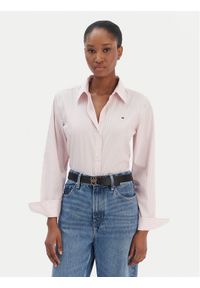 TOMMY HILFIGER - Tommy Hilfiger Koszula Ess WW0WW47169 Różowy Regular Fit. Kolor: różowy. Materiał: bawełna #1