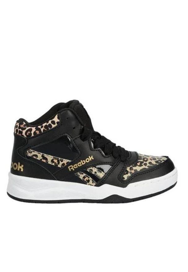 Buty do chodzenia dla dzieci Reebok BB4500 Court. Wysokość cholewki: za kostkę. Zapięcie: sznurówki. Kolor: czarny. Materiał: guma, materiał, syntetyk. Szerokość cholewki: normalna. Sport: turystyka piesza