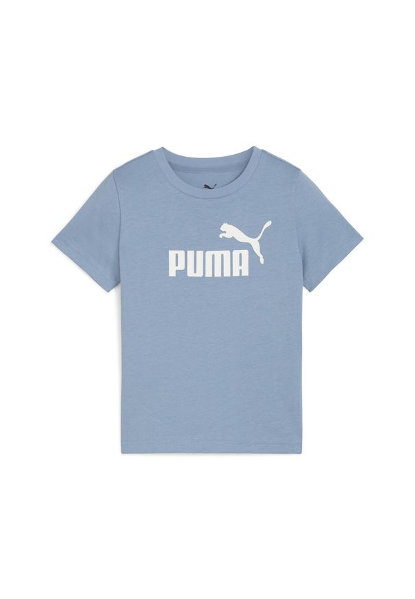 Puma - Dziecięca koszulka ESS z logo No. 1 PUMA. Kolor: niebieski. Materiał: guma. Wzór: nadruk. Sport: joga i pilates