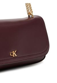 Calvin Klein Torebka Ck Convertible Chain Small Bag LV04F3172G Bordowy. Kolor: czerwony. Materiał: skórzane