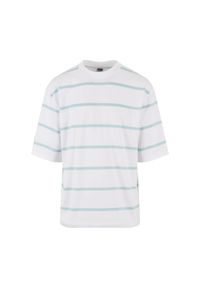 Urban Classics - Męska Koszulka Stripe Oversized T-shirt. Kolor: wielokolorowy, niebieski, brązowy