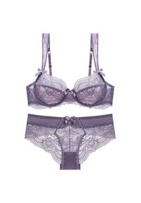 Intica - Komplet bielizny z koronki na romantyczne wieczory Eirini. Kolor: fioletowy. Materiał: koronka. Wzór: koronka #1