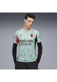 Puma - Męska koszulka bramkarska AC Milan 25/26 PUMA Modern Mint For All Time Red Green. Kolor: czerwony, zielony, wielokolorowy. Materiał: tkanina. Sport: piłka nożna
