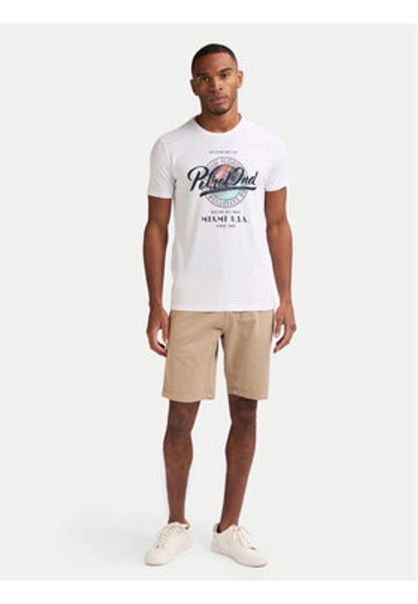 Petrol Industries T-Shirt M-1050-TSR602 Biały Regular Fit. Kolor: biały. Materiał: bawełna