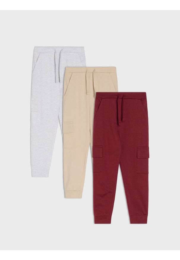 Sinsay - Spodnie dresowe 3 pack - szary. Kolor: szary. Materiał: dresówka