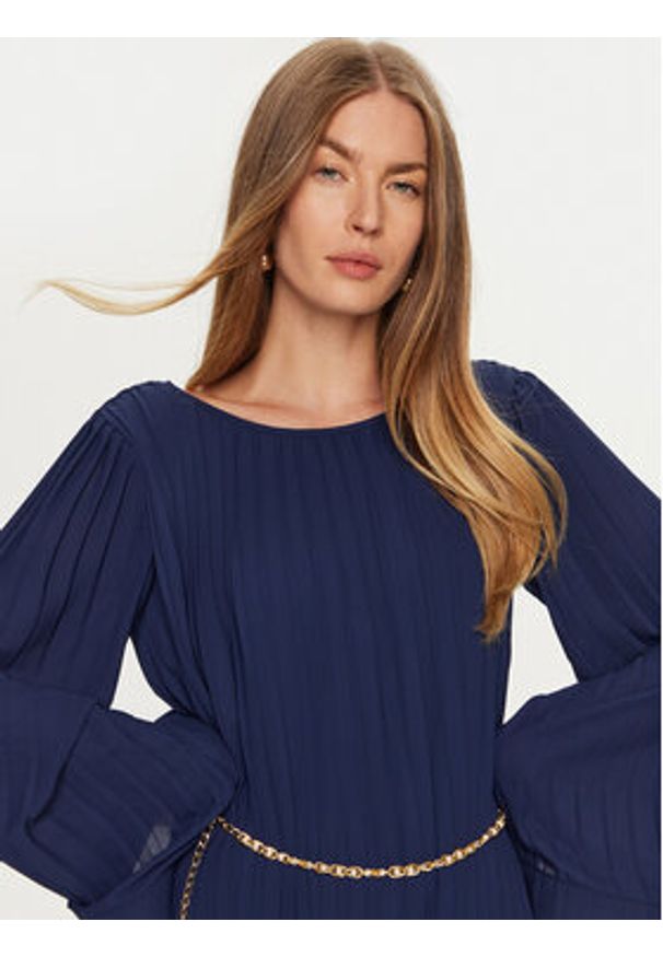 ViCOLO Sukienka wieczorowa TS0396 Granatowy Regular Fit. Kolor: niebieski. Materiał: syntetyk. Styl: wizytowy