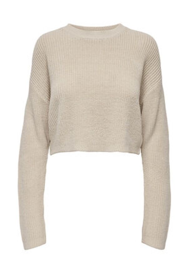 only - ONLY Sweter Malavi 15284453 Beżowy Regular Fit. Kolor: beżowy. Materiał: syntetyk