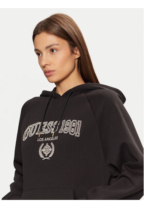 Guess Bluza V5RQ02 KCLD1 Brązowy Regular Fit. Kolor: brązowy. Materiał: syntetyk, bawełna