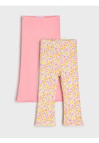 Sinsay - Legginsy w stylu flare 2 pack - kremowy. Kolor: kremowy #1