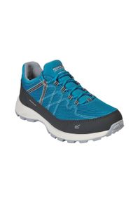 Regatta - Damskie buty trekkingowe Lady Samaris Lite Low niebieskie. Okazja: na spacer. Kolor: wielokolorowy, szary, niebieski, turkusowy. Materiał: poliester #1
