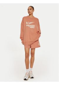 Nike Bluza FZ4631 Brązowy Regular Fit. Kolor: brązowy. Materiał: bawełna #5